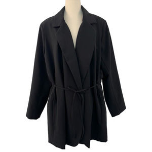 Athleta Black Endless Primatwill Blazer Jacket Cinched Waist Black | Fits 2X